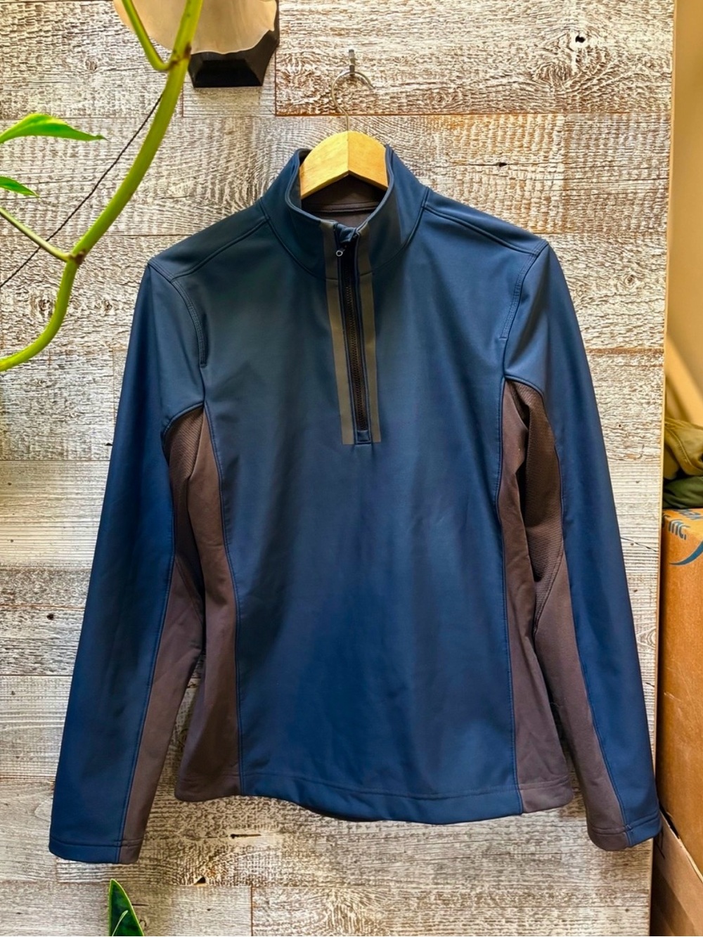 Lululemon | Men's Chillstop 1/2-Zip Insulated Running Pullover - S/6, Blue/Brown